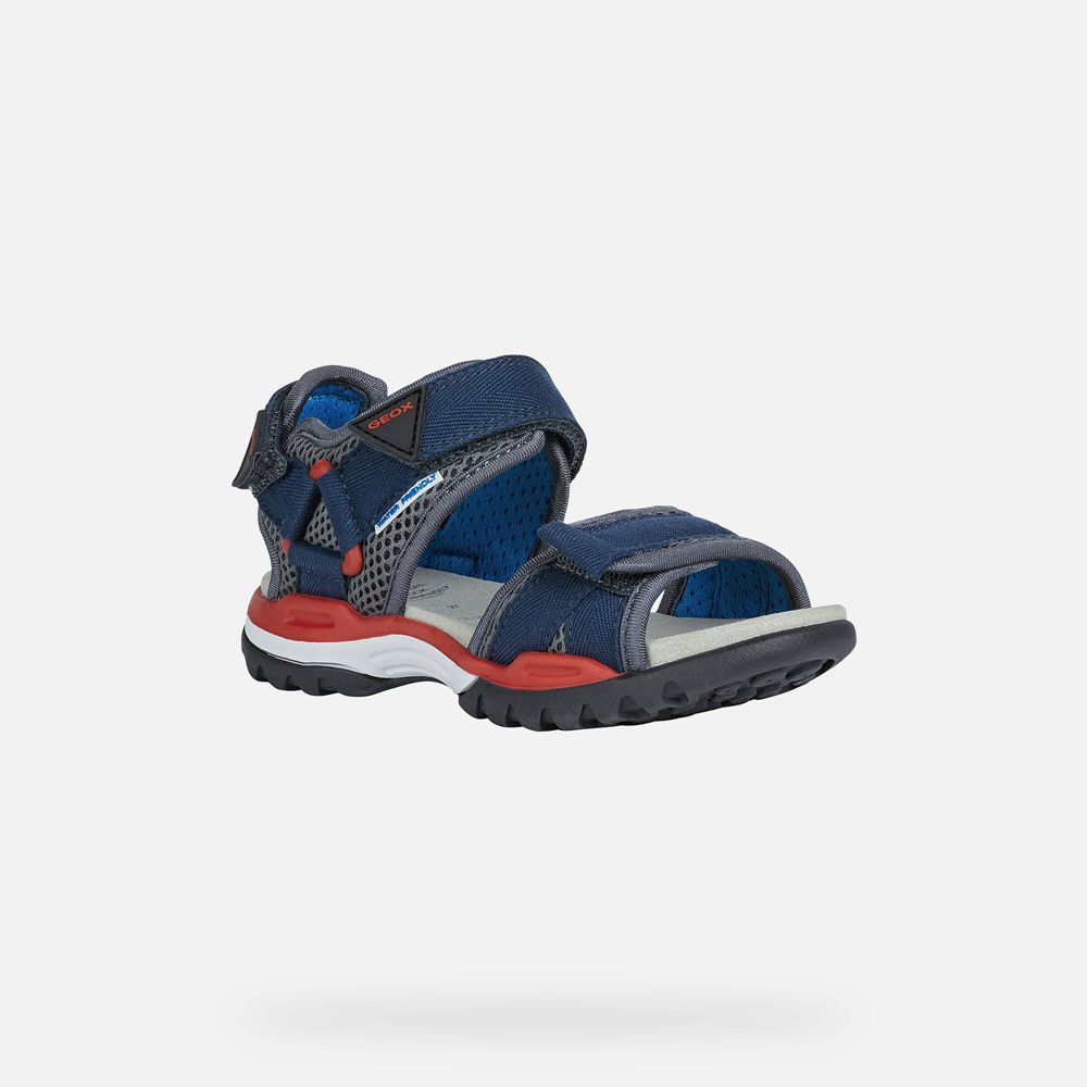 Sandales Geox Borealis - Bleu Marine/Rouge - Garcon 045289-DTF